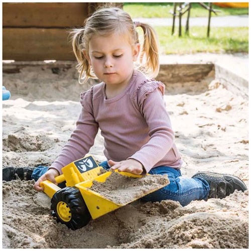 Rolf bulldozer jouet jaune - véhicule de sable en plastique pour enfants-3