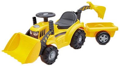 Ecoiffier tracteur porteur jouet avec chargeur frontal et remorque - multicolore-2