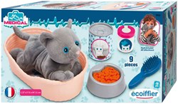 Ecoiffier chat en peluche panier set de jeu - jouet chat 9 pièces