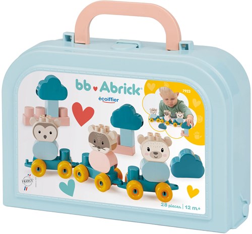 Abrick train d’animaux set de construction - Ours avec blocs dans valise, 28 pièces