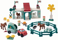 Abrick centre hippique jeu de construction - set coloré avec chevaux-2