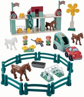 Abrick centre hippique jeu de construction - set coloré avec chevaux-3