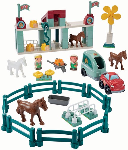 Abrick centre hippique jeu de construction - set coloré avec chevaux-3
