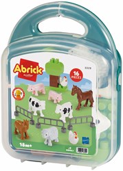 Abrick valise ferme - coffret de construction avec animaux et accessoires