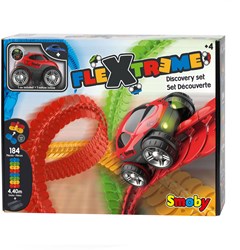 Smoby circuit de course Flextreme Discovery set piste flexible 184 pièces 4,4m