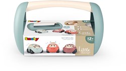 Smoby voitures jouets Little Smoby lot de 3 avec boîte de rangement