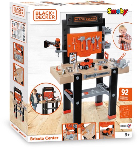 Smoby Black & Decker établi jouet - Bricolo Center avec 92 accessoires