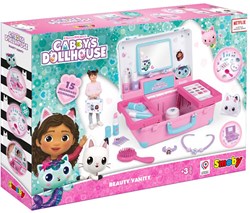 Smoby Gabby's Maison de poupée valise beauté - set de jouets 15 pièces blanc