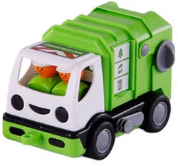 Camion poubelle jouet Cavallino vert 19cm plastique pour enfants