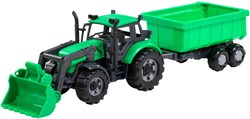 Tracteur jouet Cavallino avec chargeur et remorque basculante vert échelle 1:32