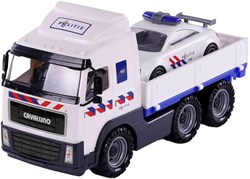 Camion de police jouet Cavallino avec voiture de police échelle 1:16 plastique