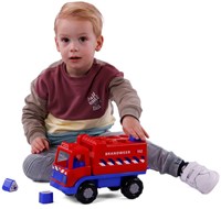 Camion de pompier trieur de formes jouet avec 6 blocs 26cm éducatif-3