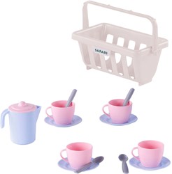 Set vaisselle jouet panier rose 15 pièces plastique Cavallino