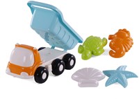 Camion-benne de plage jouet avec moules à sable bleu pour enfants-3
