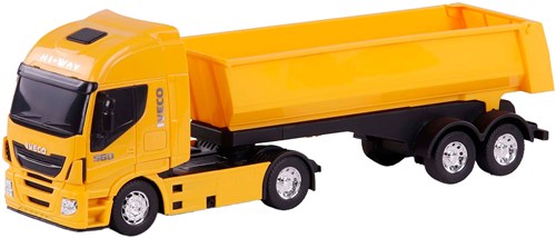Camion benne jouet Cavallino Iveco échelle 1:30 jaune plastique-2
