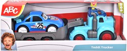 Camion transporteur jouet avec voiture de course - Lumière et son - 60 cm - Bleu