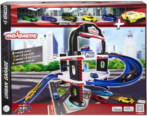 Majorette Urban Garage met 5 Auto's