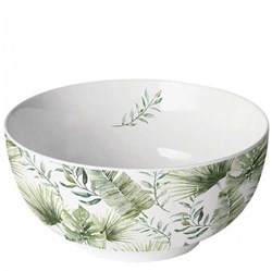 Ambiente bol en porcelaine jungle leaves blanc - 14cm vaisselle décoration