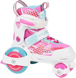 Hudora patins à roulettes réglables enfants taille 26-29 rose