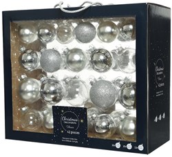 Decoris boules de Noël en verre mix argent décoration sapin 42 pièces