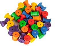 Grapat jouet en bois bobines couleurs arc-en-ciel 36 pièces