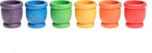 Grapat jouets en bois 6 tailles - coupelles colorées pour jeu créatif-3