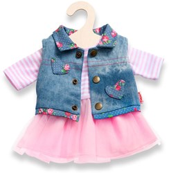 Heless tenue poupée robe tulle veste jean 28-35 cm mode