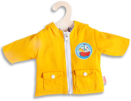 Heless veste coupe-vent vêtements poupée réversible 35-45cm imperméable jaune-2