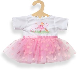Heless robe de poupée ballerine rose-blanc pour poupées 35-45 cm
