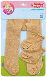 Heless collants dorés pour poupée avec chaussettes - vêtements poupée 28-35 cm