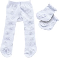Heless collants et chaussettes poupée cristal de glace blanc-argent 28-35cm poupée-2