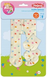 Heless collants et chaussettes poupée confettis de cœurs beige 28-35 cm poupées
