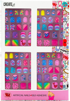 Create it! Faux ongles Maxi Set autocollants 96 pièces design coloré