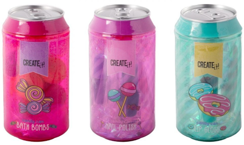 Create it! coffret beauté bonbons jouet boîtes avec bombes de bain et gloss