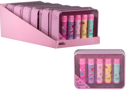 Create it! coffret baume à lèvres boîte rose pour enfants - maquillage beauté