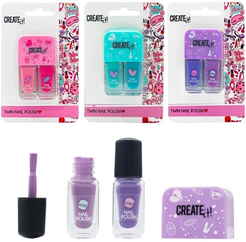 Create it! vernis à ongles set duo ongles colorés pour enfants