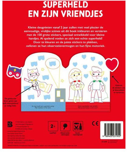 Wins Holland livre de coloriage Super-héros et amis avec autocollants 2+-2