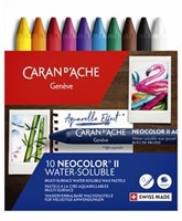 Caran d'Ache crayons cire Neocolor II set 10 couleurs effet aquarelle-3