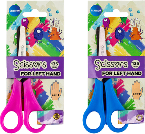 Centrum ciseaux enfants gauchers 13,5 cm colorés coupe sûre