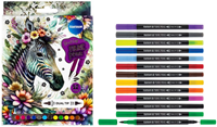Centrum feutres double pointe 12 couleurs - pointe pinceau