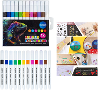 Centrum marqueurs peinture acrylique set 12 pièces pour loisirs créatifs