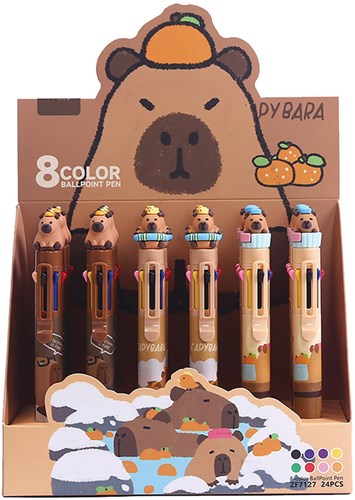 Centrum stylo bille Capybara 8 couleurs 24 pièces jouet stylo