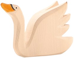 Ostheimer figurine cygne en bois tête levée - jouet fait main