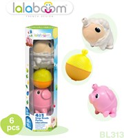 Lalaboom perles éducatives animaux de la ferme mouton cochon - 6 pièces jouet