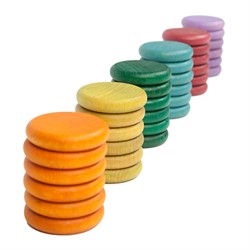 Disques en bois Grapat de couleur alternative (36 pcs.)
