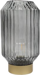 Lampe de table LED sur batterie - Lampe décorative en verre transparente