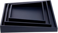 Plateau set bleu 30 cm - carré asymétrique - 3 pièces plastique