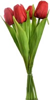 Fleur artificielle bouquet de tulipes décoration 7 pièces 35 cm rouge cadeau