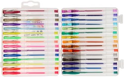 Creative Craft Group set de stylos gel - 30 couleurs boîte de rangement paillettes métalliques néon pastel