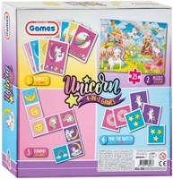 Grafix boîte de jeux licorne 4-en-1 pour enfants-3